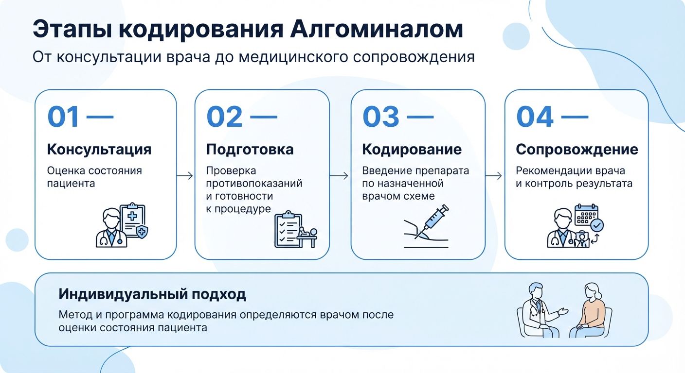 Кодирование препаратом «Алгоминал» в Нижнем Новгороде инфографика